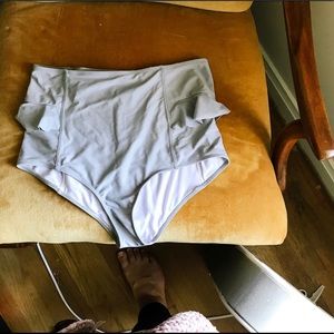 Kortni Jeane gray, high waisted, fringed bottoms